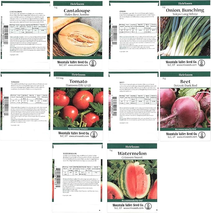 Heirloom Vegetable Garden Seed Collection – Assortment of 15 Non-GMO, Easy Grow, Gardening Seeds: Carrot, Onion, Tomato, Pea, Cucumber, Beets, Basil, More
