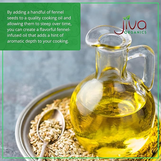 Organic Fennel Seeds 1.75 LB LARGE Bulk Bag - Gluten Free, Non GMO, For Fennel Tea and Cooking - Non Irradiated by Jiva Organics