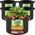5 Pack 20 Gallon Grow Bags, Thickened Nonwoven Fabric Planter Pots with Handles, Heavy Duty 300G Garden Pots for Tomato, Potato and Vegetable