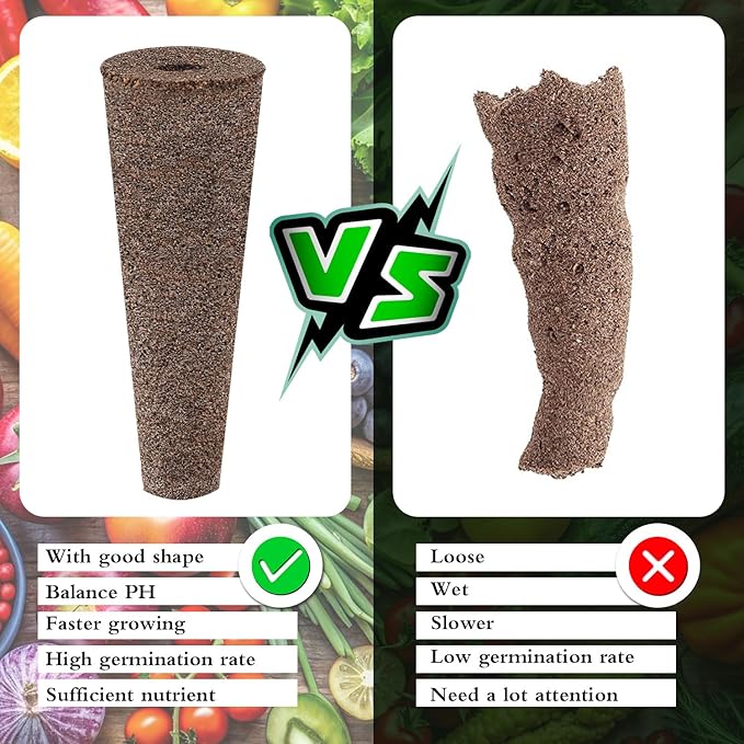 50 Pack Grow Sponges, Sponges Seed Growth Kit (Brown)