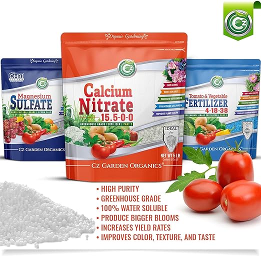 Calcium Nitrate 15.5-0-0 Fertilizer - Made in USA - 18LB Greenhouse Grade Plant Food for Hydroponics, Plants & Gardens – Fruit, Vegetables. Blossom End Rot Tomatoes
