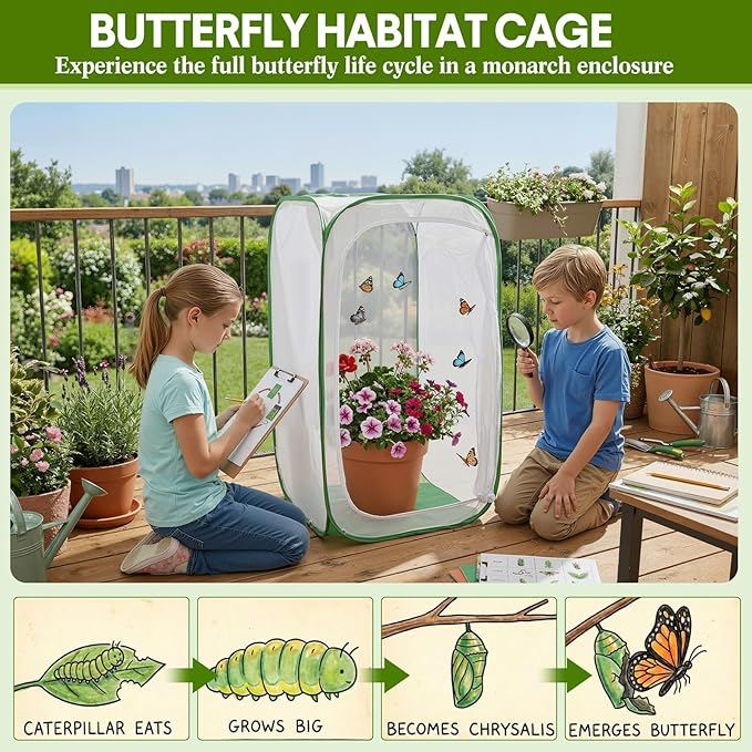2 Pack Mesh Plant Covers 28 x 28 x 48 Inch Tomato Crop Netting Cage Garden Tents for Plant Protection from Insects Animals Outdoor Tall Crop Cage for Fruit, Vegetables, Flowers and Herbs