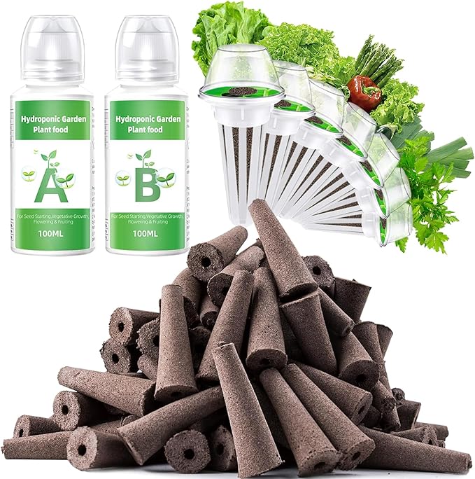 50 Pack Grow Sponges Replacement, Hydroponic Seed Starter Pods Compatible with AeroGarden, iDOO and Most Hydroponics Growing System, Root Growth Sponges for Indoor Garden