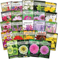 Sow Right Seeds - Large Flower Farm Seed Collection for Planting - Zinnias, Sunflowers, Daisies, Cosmos, Carnations, Stock & More - Attract Pollinators - Non-GMO Heirloom Varieties to Cut Bouquets