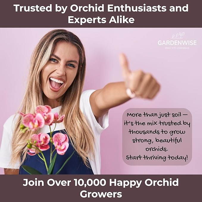 GARDENWISE Orchid Potting Mix – Orchid Bark, Sphagnum Moss, Tree Fern & Perlite for Repotting Phalaenopsis Orchids, Indoor Plants, Orchid Soil Medium – Sustrato para Orquídeas (3 Quart)