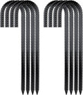 Garden Stakes Galvanized Steel, 12IN J Hook Ground Anchors Heavy Duty Rebar Stakes for Outdoor Decorations, Tent, Fencing and Landscape 8 Pack
