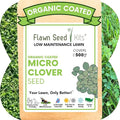 Flawn Seed Kits Micro Clover Seed, 2.2 Oz, Organic Coated, Eco-Friendly, Low Growing, Low Maintenance, Lawn Alternative, Compostable Pouch, Covers Up to 500 Sqft