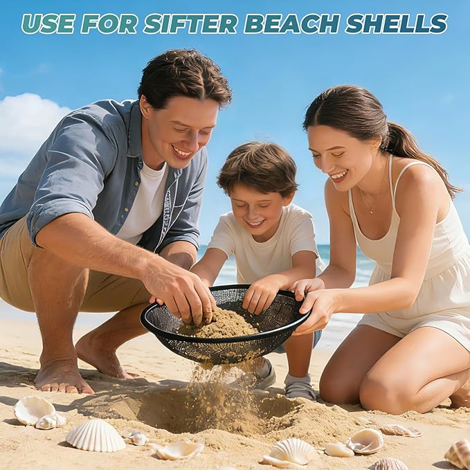 QwayHome 4Pcs Soil Sifter for Gardening, Heavy Duty Galvanized Steel Screen with 4 Aperture Sizes (2/4/6/8mm), Rust-Resistant Sifter Fits 5 Gallon Bucket for Compost, Dirt, Sand,Rock & Shell Sifting