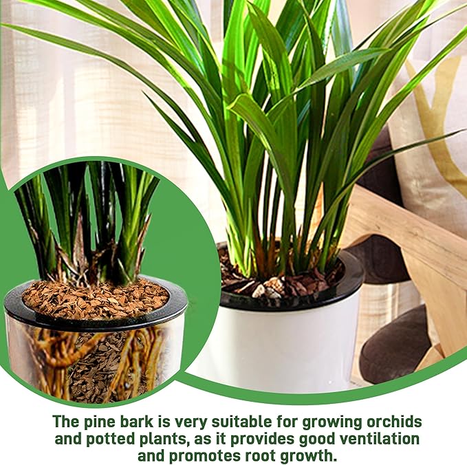18qt Organic Orchid Potting Bark -Natural Mulch for Potted Plants, Root Development of Orchid Plants and Garden Soil Amendment Mix