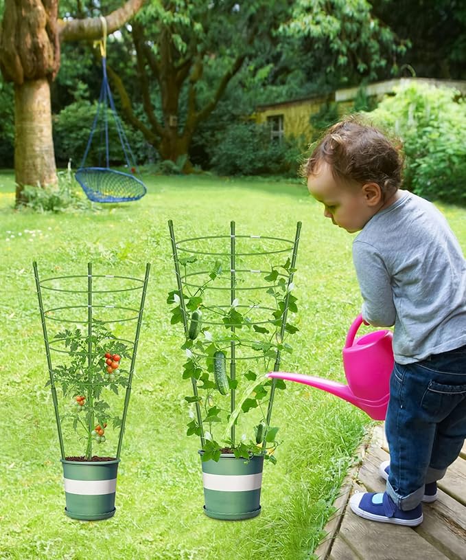 4 Pack Garden Plant Support Tomato Cage, Upgrade 36" Trellis for Climbing Plants, Plant Support Cage Trellis Kits (36")