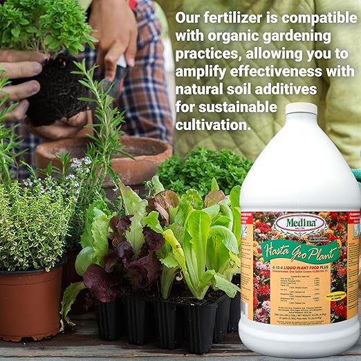 Medina HastaGro Plant Food 6-12-6 Liquid Fertilizer - Natural Plant Fertilizer for Healthy Growth - Food for Plant Nutrients & Vibrant Blooms - Promotes Root Development & Stronger Plants (1 Gal)