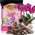 Organic Orchid Potting Mix & Bark Blend 1qt - All Natural, Fast Draining Soil for Phalaenopsis, Dendrobium, Oncidium Plants