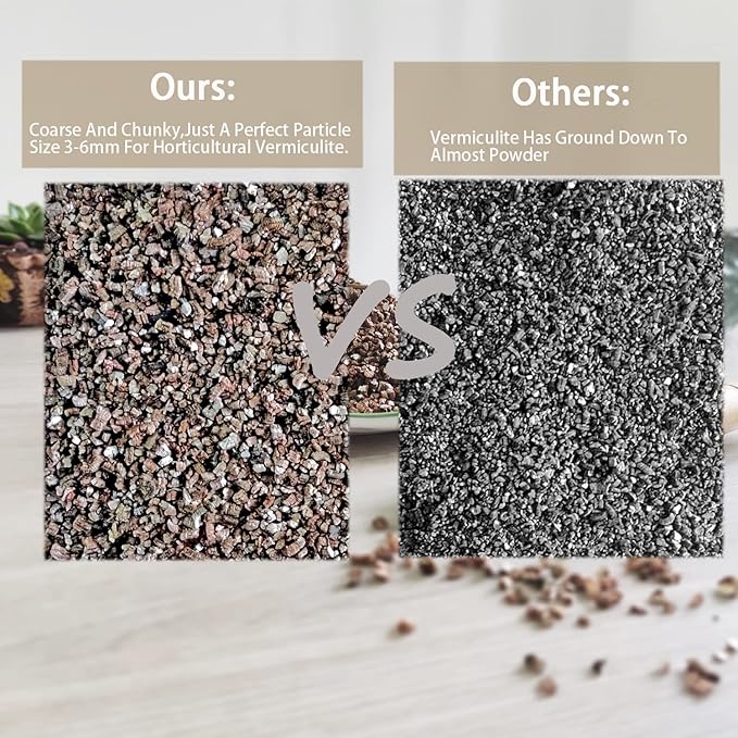 Natural Coarse Vermiculite 5QT for Plants Organic Occurring Mineral Potting Mix Medium for Potted Plants, Hydroponics, Terrariums, Orchids, Mushroom Or Reptile Habitats