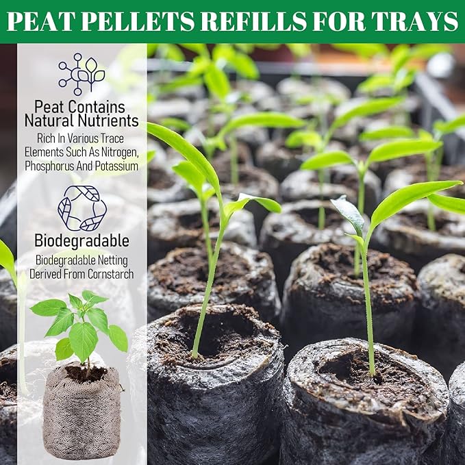 Legigo 300 Pcs 40mm Seed Starter Peat Pellets for Seedlings- Compressed Seed Starter Pods Seed Starting Pellets Plugs Soil Peat Pods for Starting Seeds, Garden Planting Herb Flower Vegetables