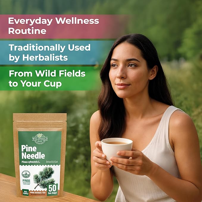 50 Bags Pine Needle Tea Dried Pine Needles Herb Tea (Pinus Koraiensis) - 50 Count 1.5g Bags Dried Needle Leaf Aguja De Pino
