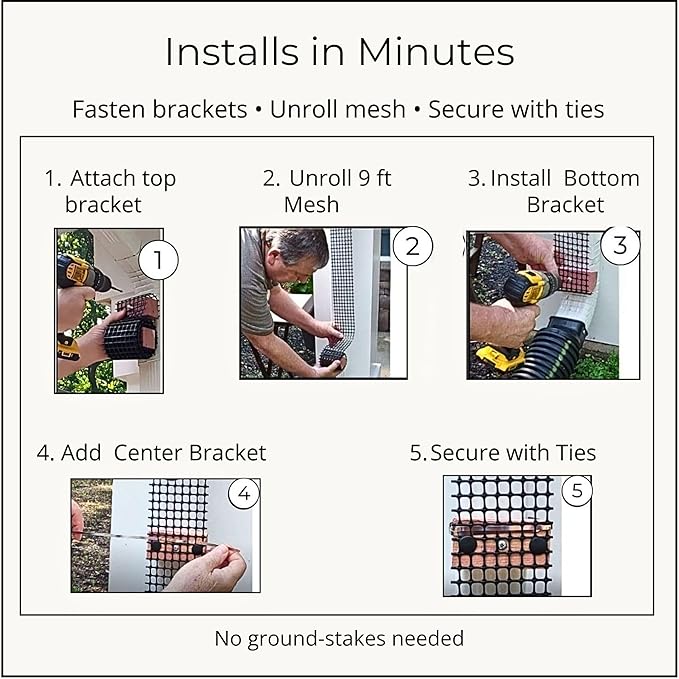 Downspout Trellis for Rain Gutters and Downspouts 9 ft x 4 in Climbing Plant Support HDPE Mesh with Mounting Hardware for Clematis and Vines, Scroll Trellis 1-Pack