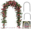 Thickened 0.7mm Tube Garden Arch Trellis, 4.6 * 7.8 or 6.4 * 7.5Ft, Metal Archway Arbor Stable Outdoor Garden Trellis for Climbing Plants, Party Wedding Arch Decoration