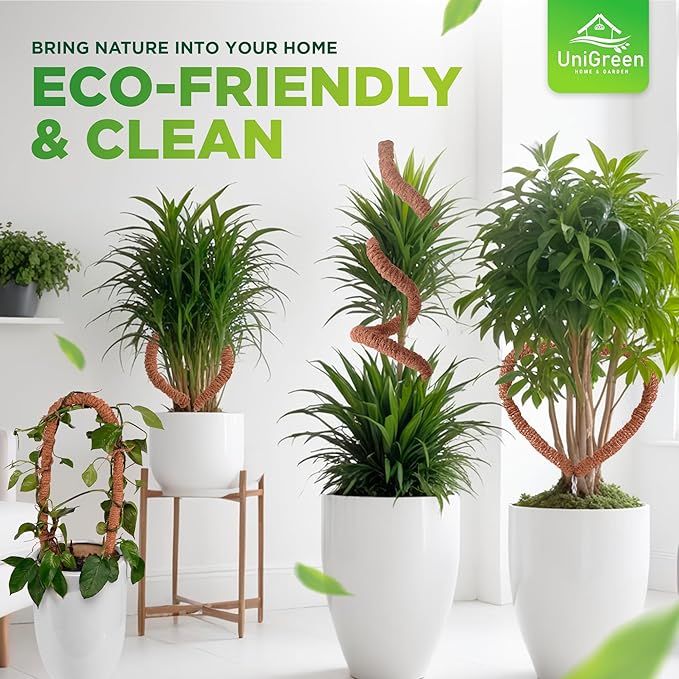 UNIGREEN 2Pack 47'' Premium Bendable Moss Pole - Monstera Plant Support - Plant Trellis Moss Pole for Plants - Moss Poles for Climbing Plants - Plant Sticks Support for Indoor/Outdoor Plants Potted
