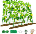Cucumber Trellis for Raised Bed,U-Shape Garden Trellis for Climbing Plants Outdoor, Metal Arch Vegetables Trellis, Plant Support for Vine (Green, 47.2x47.2 X21.6)