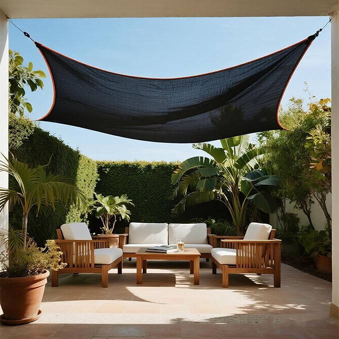 winemana 70% Black Shade Cloth, 20 x 20 FT Durable Mesh Tarp with Grommets, Resistant Garden Sun Shade Netting with Taped Edge for Plant Cover, Greenhouse, Patio, Tomatoes, Chicken Coop, Barn Kennel