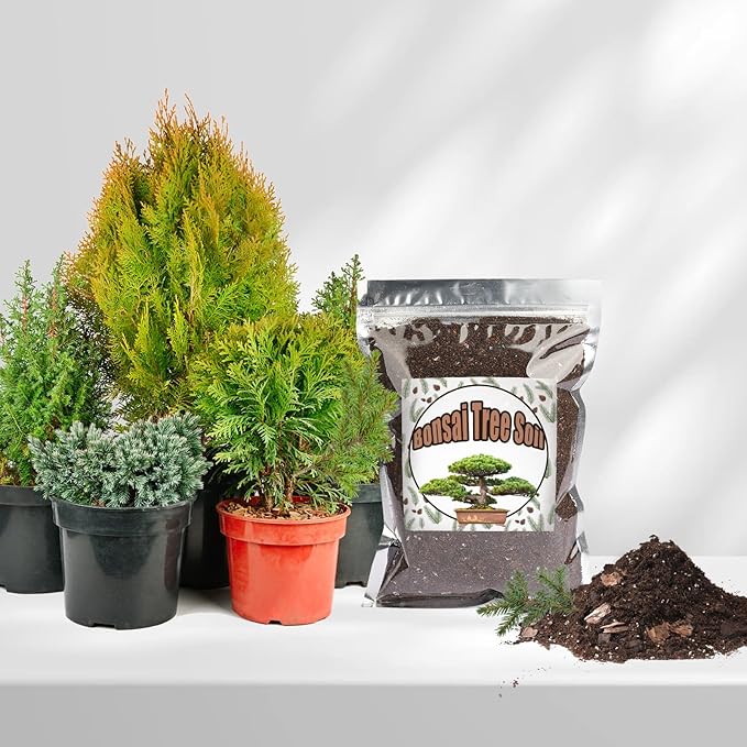 Bonsai Soil Mix 1qt Ready to Use, Organic Bonsai Tree Soil Fits for Small Bonsai Pot, Suitable for Bonsai Seedling, Repotting, or Bonsai Starter Kit