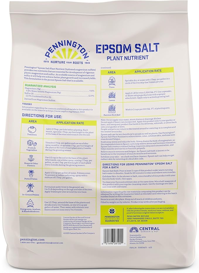 Pennington 397606 Epsom Salt Plant Nutrient, 7 lb (Pack of 2)