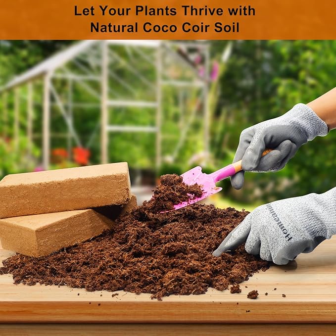 8 Pack Premium Coco Coir Bricks, Coco Coir for Plants, Coconut Fiber Substrate with Low pH & EC, Organic Coconut Fiber for Indoor & Outdoor Gardening and Potting Mix