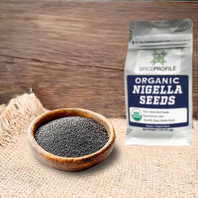 Spice Profile USDA Organic Nigella Seeds, Lab Tested for Heavy Metals, Resealable 4 oz Pouch, Kalonji, Semillas de Nigella