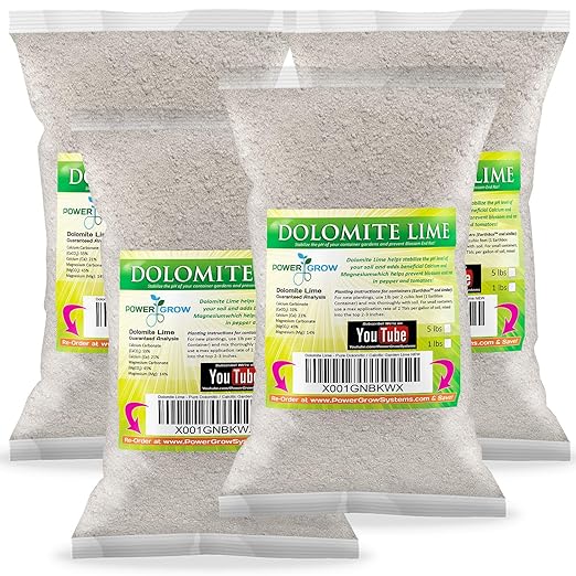 PowerGrow Systems Dolomite Lime - Pure Dolomitic/Calcitic Garden Lime (20 Pounds)