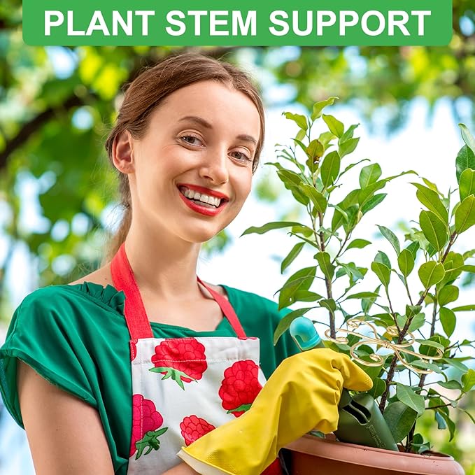 6pcs Plant Stem Support, Iron Monstera Plants Support, Plant Stem Holder Support Unique Design Bamboo Clamp Set for Outdoor & Indoor Growing Climbing Plants Stabilization and Supports