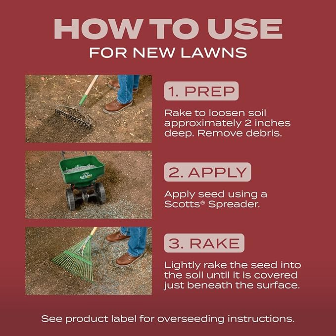 Scotts Turf Builder Grass Seed Sunny Mix with Fertilizer and Soil Improver, Thrives in Direct Sun, 2.4 lbs.