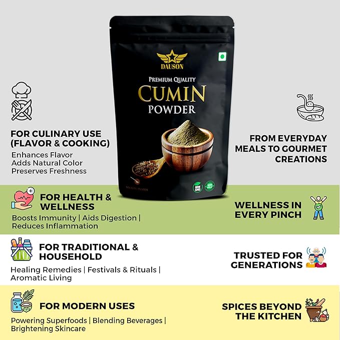 Cumin Powder – 100% Pure & Natural | 8.82 Oz Finely Ground Cumin Seeds | No Additives or Fillers | Aromatic, Earthy Flavor for Cooking | 25g Sample Available | Kitchen Essential for Global Cuisine
