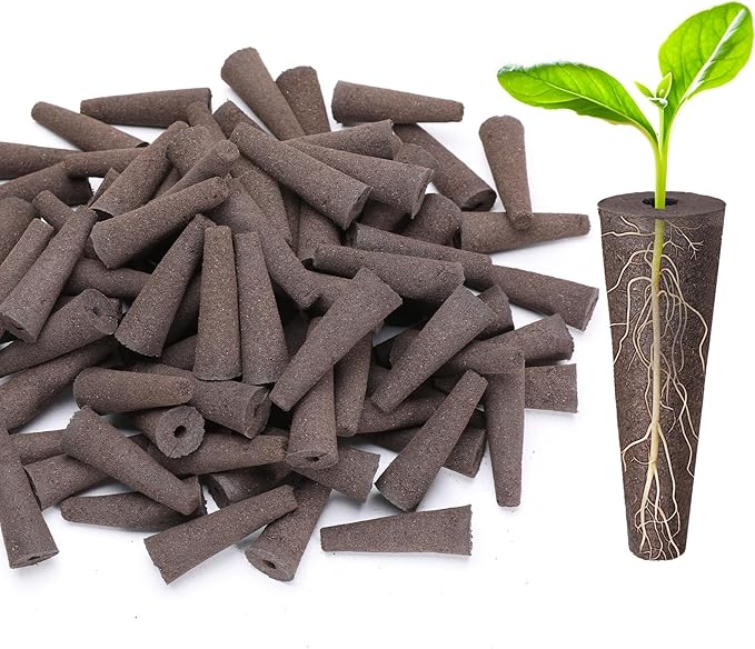100 pcs Grow Sponges for Hydroponics Compatible with AeroGarden, Hydroponics Growing System Pods, General Hydroponics Rapid Rooter, Starter Plug for Seeds or Cuttings