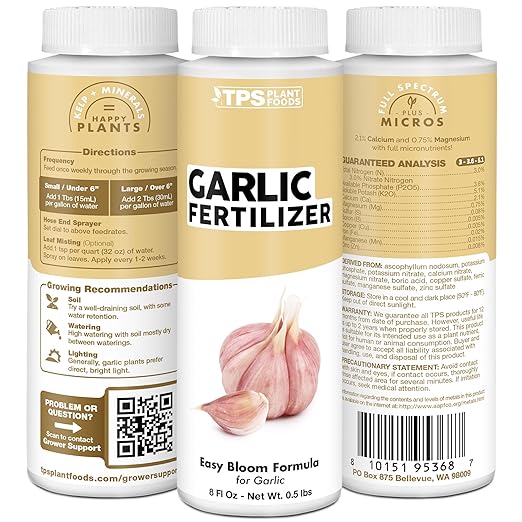 Garlic Fertilizer – Liquid Plant Food for Bigger Bulbs & Strong Root Development, 32 oz