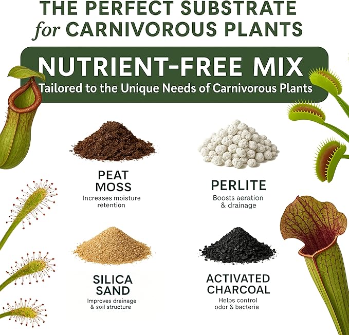 BOG BOSS - Premium Carnivorous Plant Soil Blend | Ideal for Venus Flytraps, Sundews, Nepenthes Pitcher Plants & Butterworts (4 QTS)