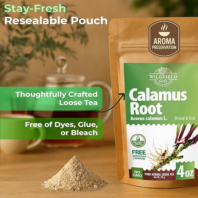 4 oz. Calamus Root Herbal Tea (Acorus Calamus) - 113g Calamus Herb Root Tea Raiz De Calamo