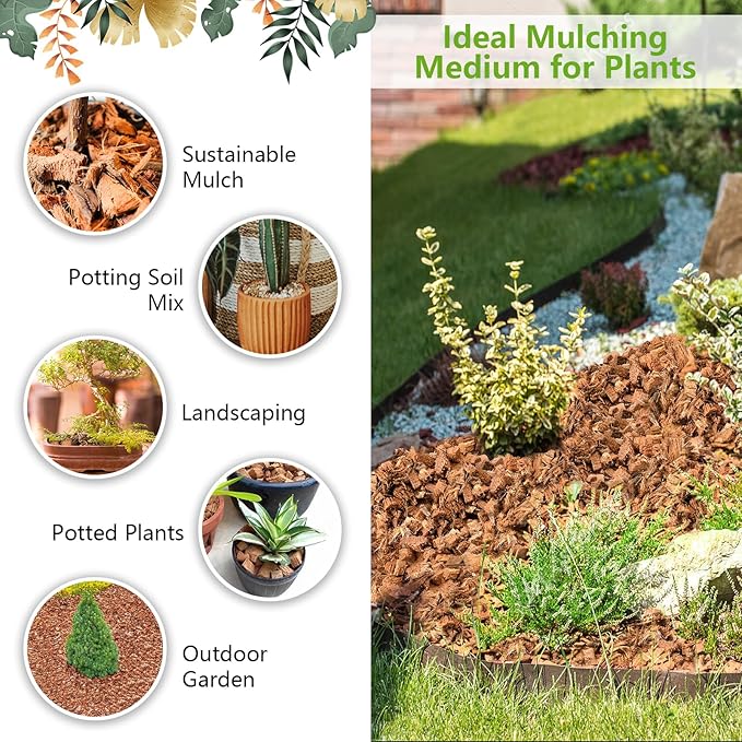 Legigo 8 Pack Coco Coir Chips for Plants- 8.8 LB 100% Organic Coconut Chips Brick Potting Mix with Low EC & PH Balance, Coconut Husk Substrate Coco Husk Mulch for Garden, Planting, Orchid and Soil Mix