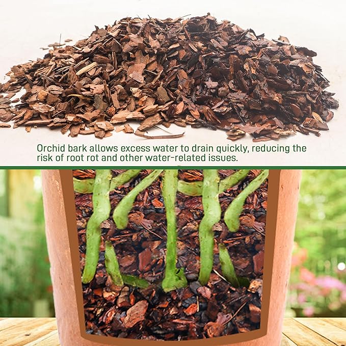 18qt Orchid Bark Horticultural Grade- Natural Mulch for Potted Plants, Root Development of Orchid Plants and Garden Soil Amendment Mix