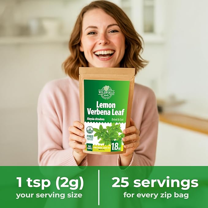 1.8 oz. Lemon Verbena Herbal Tea (Aloysia Citrodora) – 51g Dried Lemon Verbena Herb Tea Cedrón