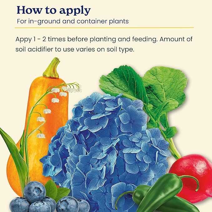 True Organic Soil Acidifier – Lowers Soil pH for Acid-Loving Plants – Ideal for Turning Hydrangeas Blue – 6lb Bag