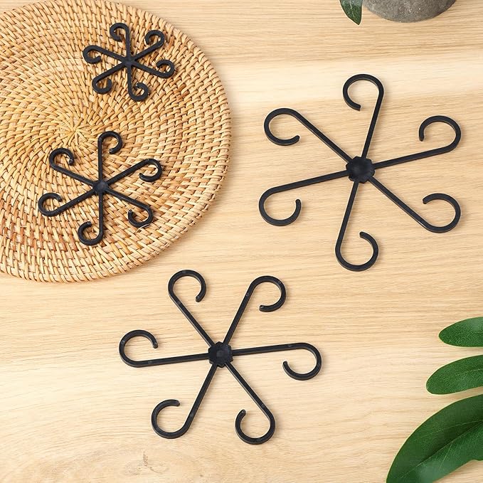 4 PCS Plant Stabilizer for Indoor Plants, 4 Sizes Climbing Houseplant Stem Support, Plastic Plant Climbers Stem Holders Reusable Climbing Plants Stakes for Indoor Outdoor Growth Accessories (Black)