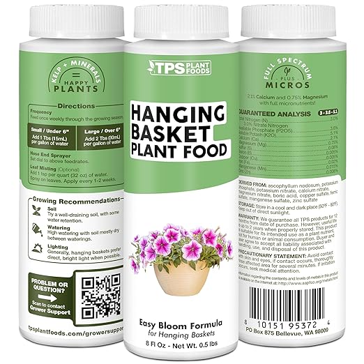 Hanging Basket Plant Food – Liquid Plant Food for More Blooms, Fuller Growth & Vibrant Color, 32 oz