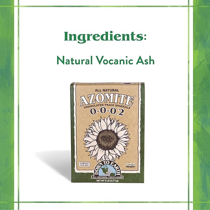 Down To Earth All Natural Fertilizers Organic Azomite Granulated Trace Minerals - Essential Minerals for Improving Plant Growth 0-0-0.2, 5lb