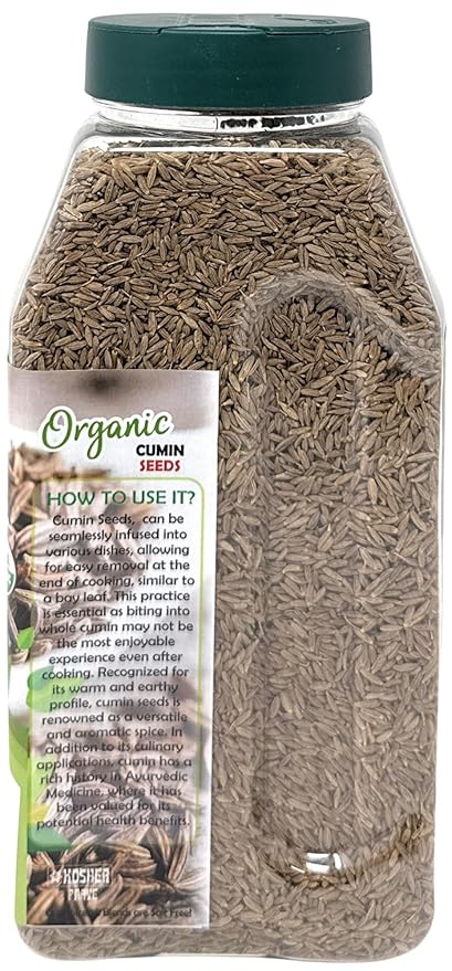 Rani Organic Cumin Seeds Whole (Jeera Sabut) 16oz (1lb) 454g PET Jar ~ All Natural | Vegan | Gluten Friendly | NON-GMO | Indian Origin | USDA Certified Organic