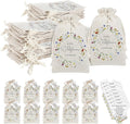 Fumete 50 Sets Wildflower Baby Shower Seed Packets Party Favors for Guests Baby in Bloom Favors Decorations Burlap Bags with Drawstring Thank You Cards and Twine, No Seeds (Wildflower)