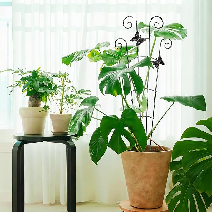 COOMIN 30'' Monstera Plant Support Outdoor, Metal Expandable Plant Supports for Indoor Plants, 2P Garden Trellis for Climbing Plants Indoor - Ivy, Pothos, Philodendron, Hoya