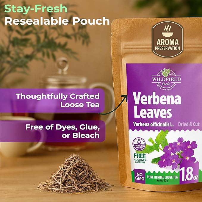 1.8 oz. Verbena Tea Vervain Herb Dried Cut Leaves Herbal (Verbena Officinalis) - 50g Verbena Dried Cut Leaf Herb Tea