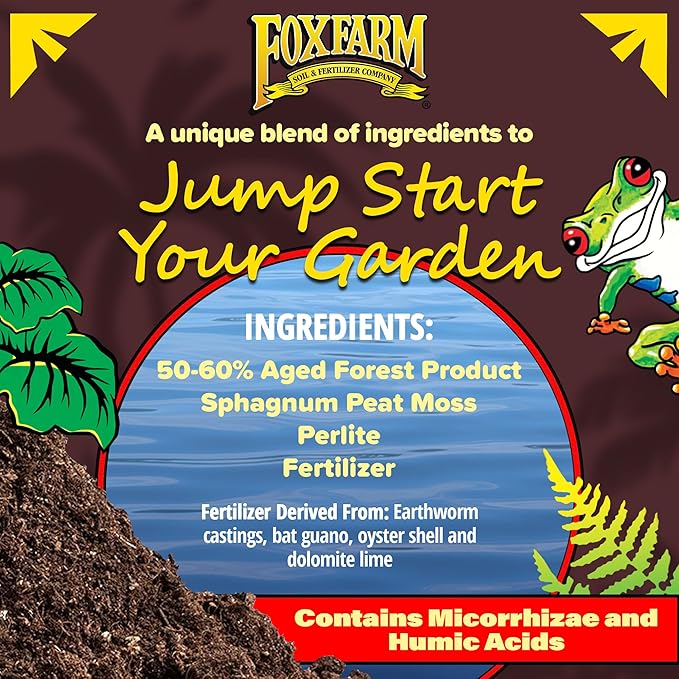 FoxFarm Happy Frog Potting Soil – Ready-to-Use Blend for Container Plants, 2 Cubic Feet