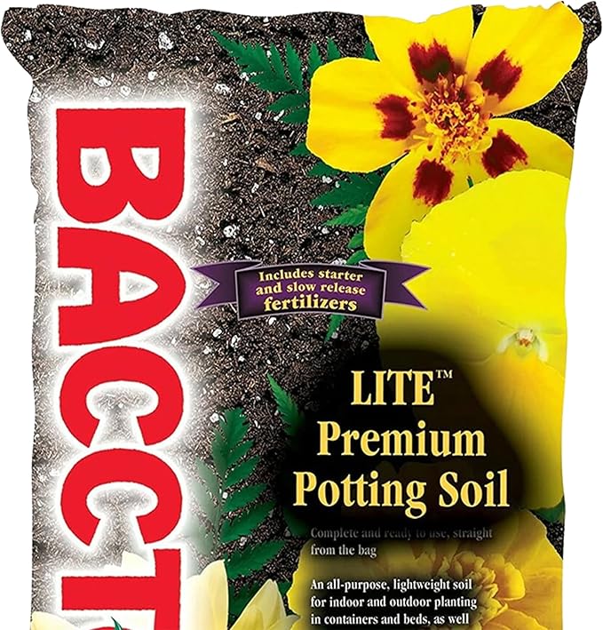 Michigan Peat 1420 Baccto Lite Premium Potting Soil for Indoor Outdoor Gardening, Seed Starting, Propagation, and More, 20 Quart Bag