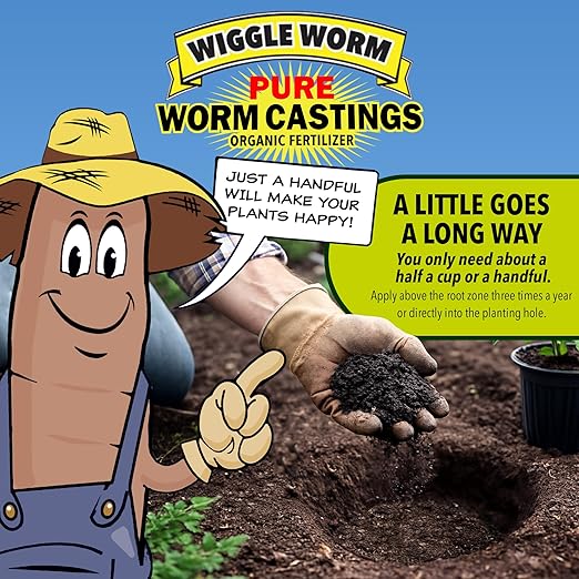 100% Pure Organic Mineral-Dense Worm Castings Fertilizer, 15lbs, Pack of 2 - Improves Soil Fertility and Aeration for Growing Better Houseplants, Vegetables, and More